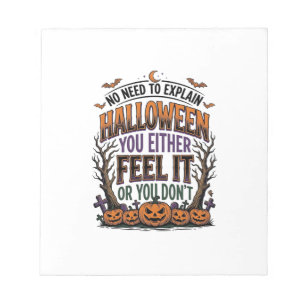 Halloween Quote Shirt Vintage Pumpkin Bat Tree Des Notepad