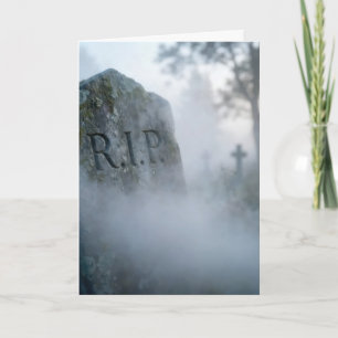 Halloween R.I.P. Tombstone in Mist Holiday Card