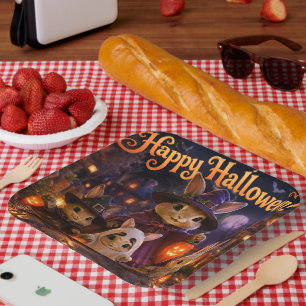 Halloween rabbits party plate/rabbit party supplie paper plate