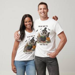 Halloween Raccoon Wizard Funny Modern Tri-Blend T-Shirt