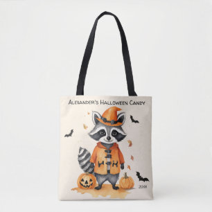Halloween Racoon Custom Candy Tote Bag