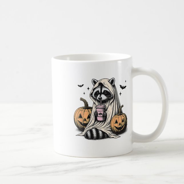 Halloween Racoon Ghost  Coffee Mug (Right)