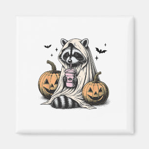 Halloween Racoon Ghost Magnet