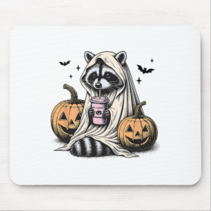 Halloween Racoon Ghost Mouse Pad