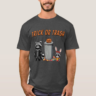 Halloween Racoon Siblings - Trick or Trash T-Shirt