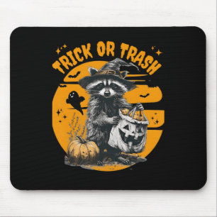 Halloween Racoon Trick Or Trash Retro Raccoons Vi Mouse Pad