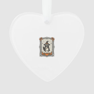 Halloween Racoon Witch Pumpkin Vintage Cute_1 Ornament