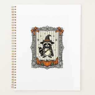 Halloween Racoon Witch Pumpkin Vintage Cute_1 Planner