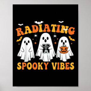 Halloween Radiating Spooky Vibes Ghost X-ray Radio Poster