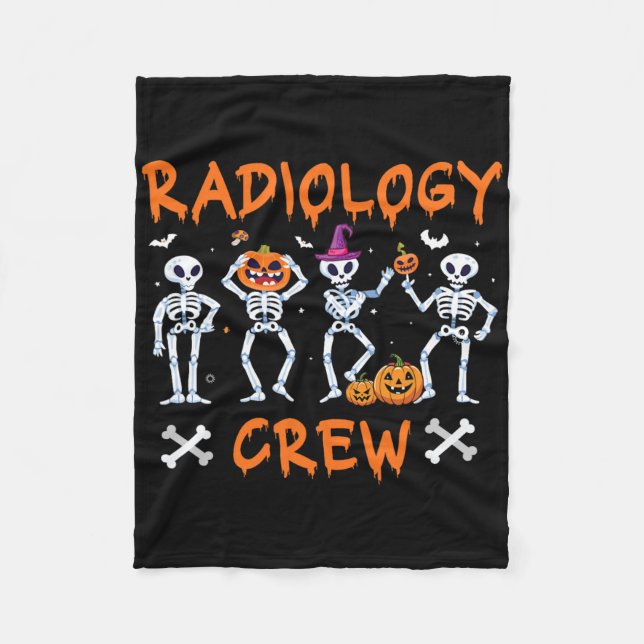 Halloween Radiology Fall Autumn Rad Tech X-ray Tec Fleece Blanket (Front)