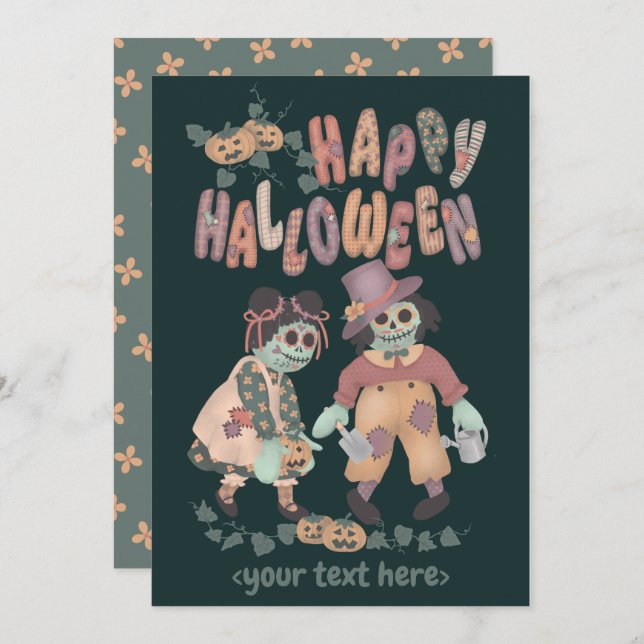 Halloween Rag Doll Zombies (2) - Greeting Card (Front/Back)