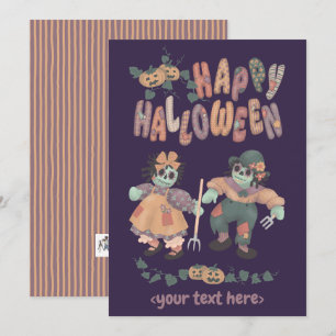 Halloween Rag Doll Zombies (4) - Greeting Card