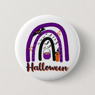 halloween rainbow 6 cm round badge