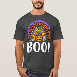 Halloween Rainbow Boo Pumpkin Spooky Season Trick T-Shirt