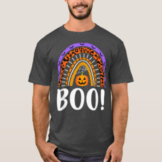 Halloween Rainbow Boo Pumpkin Spooky Season Trick T-Shirt