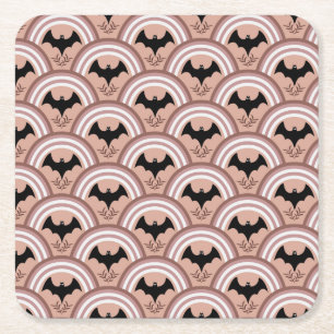 Halloween Rainbow Square Paper Coaster