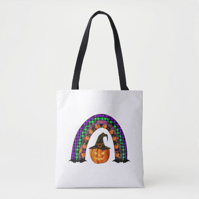 halloween rainbow tote bag (Front)