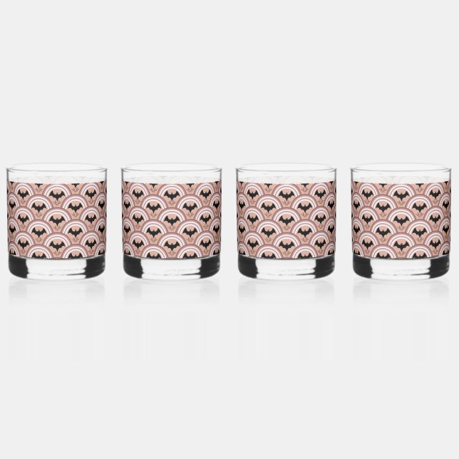 Halloween Rainbow Whiskey Glass (Front)