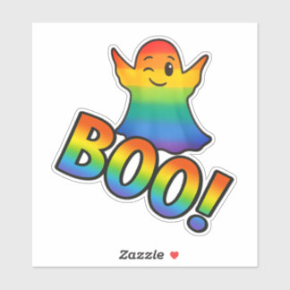 Halloween Rainbow Winking Ghost and BOO