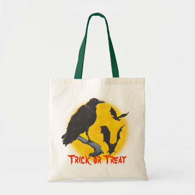 Halloween Raven and Bats  Bag (Front)