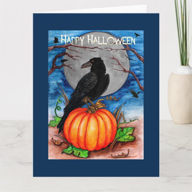 Halloween Raven Card (Front)