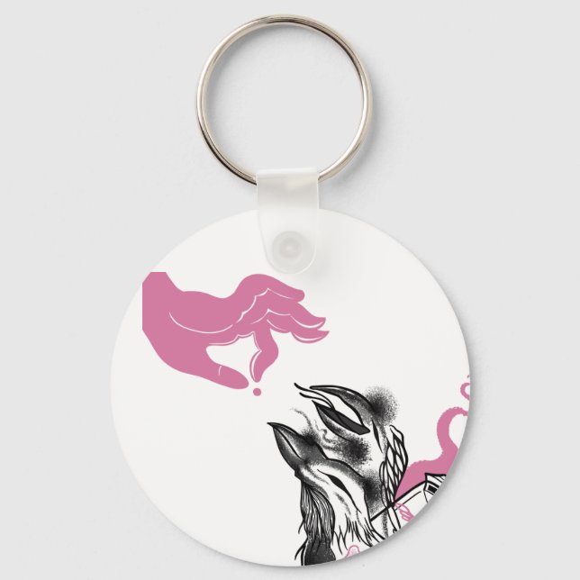 Halloween Raven Circle Keychain Potion Bottle (Back)