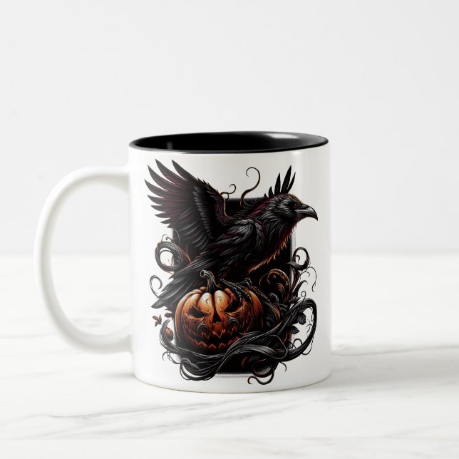Halloween Raven Coffee Mug (Left)
