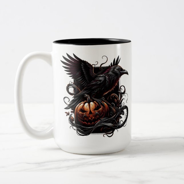 Halloween Raven Coffee Mug (Left)