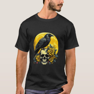 Halloween Raven Crow Skull Crow Halloween T Shirt