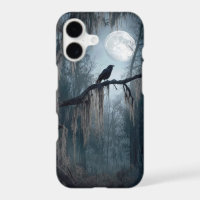 Halloween Raven in a Spooky Forest