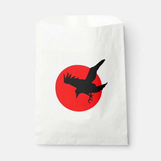 Halloween Raven in Flight Paper Bag (Front)