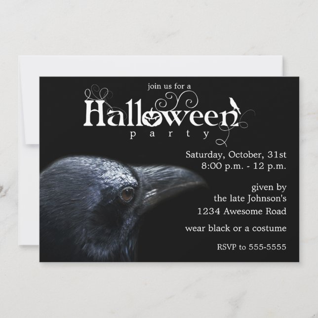 Halloween Raven Invitation (Front)
