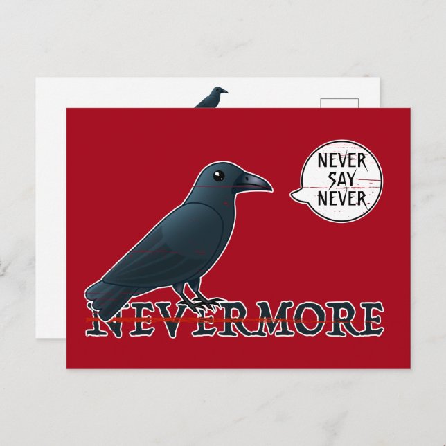 Halloween Raven: Never Say Never (Not E.A. Poe's)  Postcard (Front/Back)