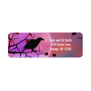 Halloween Raven Night Return Address Label