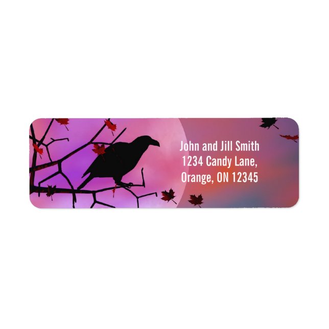 Halloween Raven Night Return Address Label (Front)