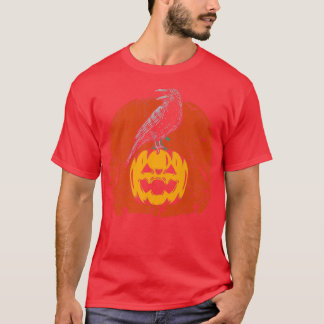 Halloween Raven Red Moon Spooky Night 266 T-Shirt