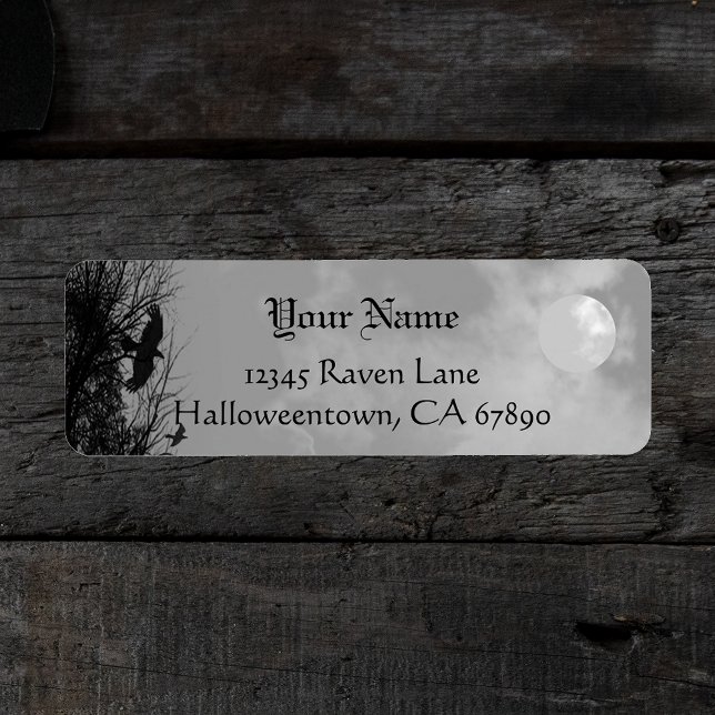 Halloween Raven Sky Custom Return Address Label (Creator Uploaded)