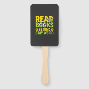 Halloween Read Books Be Kind Stay Weird Design Hand Fan