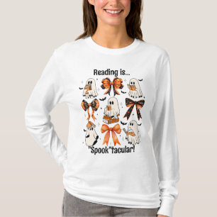 Halloween "Reading is 'Spook'tacular" Ghosts bows T-Shirt