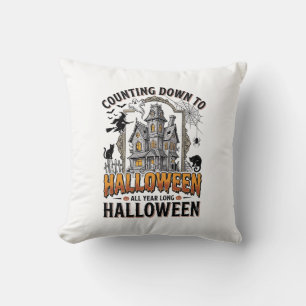 Halloween Ready Shirt Vintage Haunted House Fall G Cushion