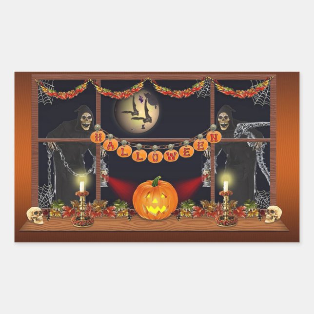 Halloween Rectangular Sticker (Front)