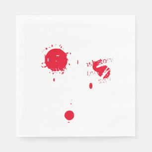 Halloween red blood bloody scary spooky paper napkin