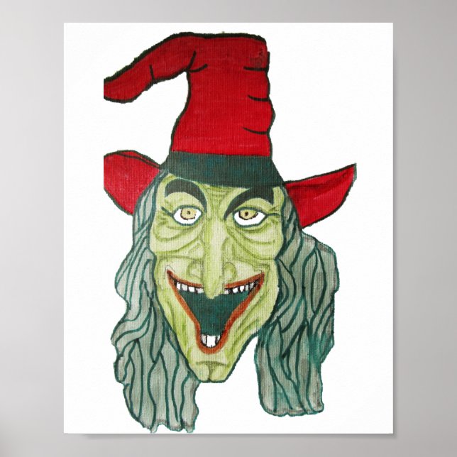 HALLOWEEN RED HAT WITCH POSTER (Front)