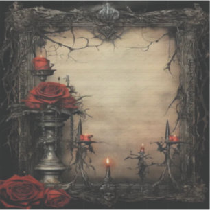 Halloween red rose with candles