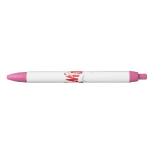Halloween Red Scary Eyes Black Ink Pen