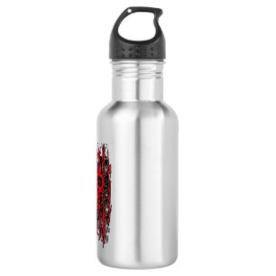 Halloween Red Skull American Flag Spider Webs Bats 532 Ml Water Bottle
