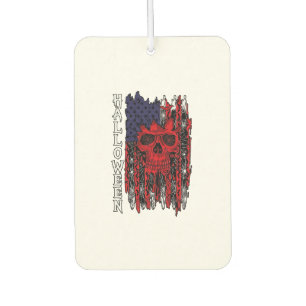 Halloween Red Skull American Flag Spider Webs Bats Car Air Freshener