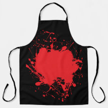 Halloween Red Splatter Black Apron