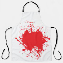 Halloween Red Splatter White Apron