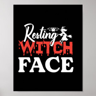 Halloween Resting Witch Facce Birthday Poster